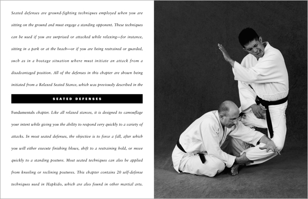 Sample pages from 'The Art of Ground Fighting'; one in a series of remarkable books that provide an in-depth look at the core concepts and techniques shared by a broad range of martial arts styles. Contains basics plus over 195 practical skills including chokes, joint locks, pins, ground kicks, sacrifice techniques, escapes, and counters from seated, reclining, and kneeling positions.