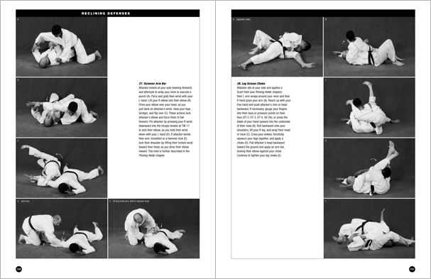 Sample pages from 'The Art of Ground Fighting'; one in a series of remarkable books that provide an in-depth look at the core concepts and techniques shared by a broad range of martial arts styles. Contains basics plus over 195 practical skills including chokes, joint locks, pins, ground kicks, sacrifice techniques, escapes, and counters from seated, reclining, and kneeling positions.