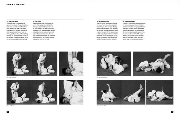 Sample pages from 'The Art of Ground Fighting'; one in a series of remarkable books that provide an in-depth look at the core concepts and techniques shared by a broad range of martial arts styles. Contains basics plus over 195 practical skills including chokes, joint locks, pins, ground kicks, sacrifice techniques, escapes, and counters from seated, reclining, and kneeling positions.