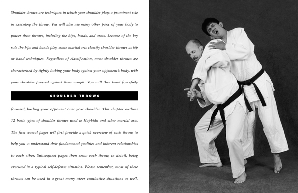 Sample pages from 'The Art of Throwing'; one in a series of remarkable books that provide an in-depth look at the core concepts and techniques shared by a broad range of martial arts styles. Contains over 130 practical throws including shoulder throws, hip throws, leg throws, hand throws, sacrifice throws, kick-counter throws, advanced combinations, and counterthrows.